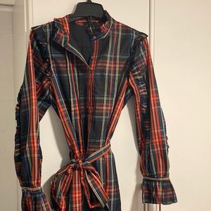 Festive plaid shirtdress
